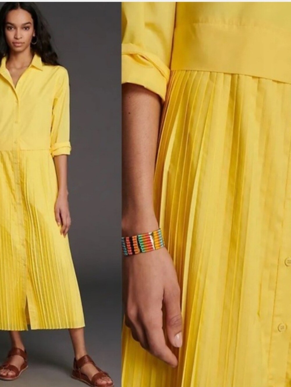 NWT Anthropologie Mare Mare Elenore Pleated Shirt Dress S